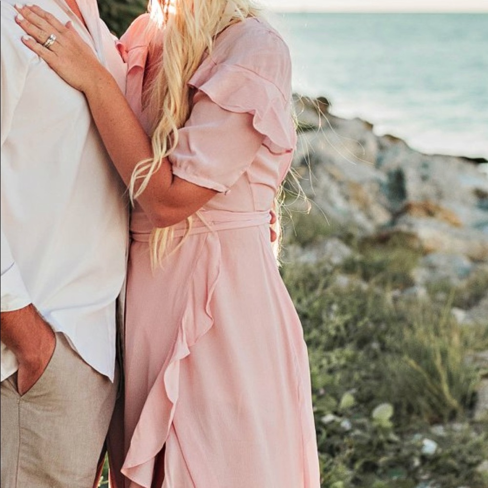 ASOS ruffle wrap dress